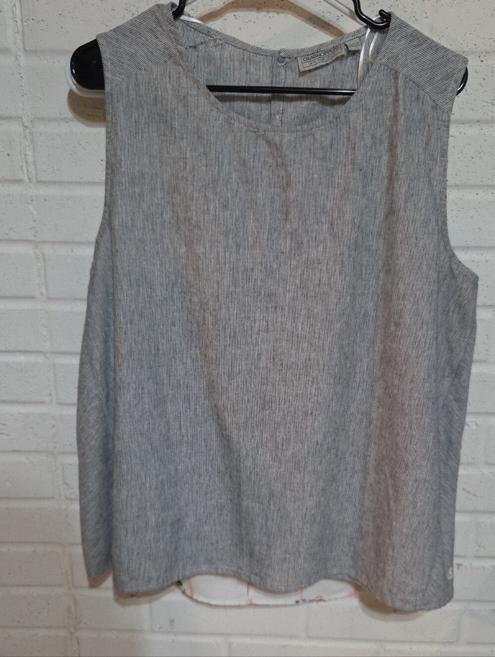 Craghoppers Light Gray Sleeveless Linen-Blend Tank